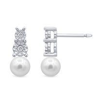 Orecchini Gazzola Gioielli Donna PERLE in Oro bianco Diamante 0.05 Ct GSEEX108-NG - GSEEX108-NG